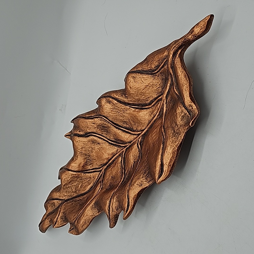 Vintage Spirit of the Forest Copper Leaf Console Bowl Trinket Tray Metal Fairy
